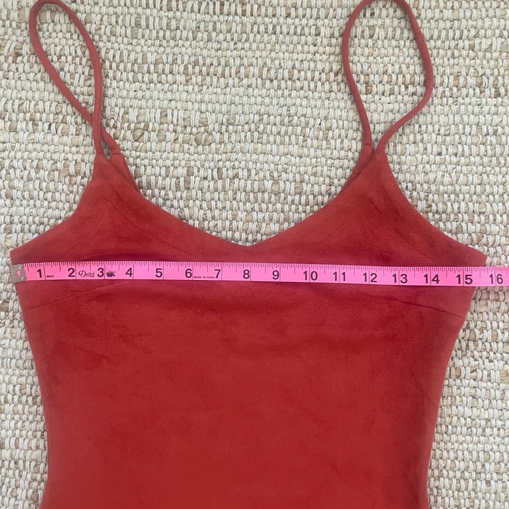 Design Lab Lord & Taylor Red Spaghetti Strap Bodycon Midi Dress - Picture 5 of 6